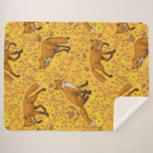 Couverture Sherpa Renards et papillons sur orange (Devant (Horizontal))