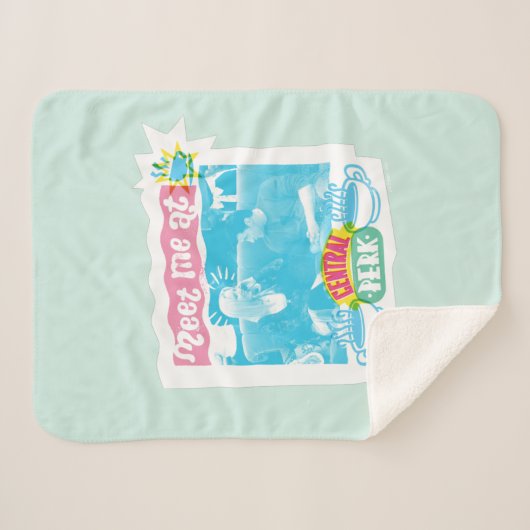 Couverture Sherpa Rencontrez-moi à Central Perk Neon Graphic (Devant (Horizontal))