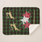 Couverture Sherpa Renne dorée avec Poinsettias (Devant (Horizontal))