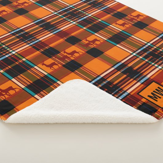 Couverture Sherpa Rennes en plaid, hiver automne monogramme de Noël (3/4)