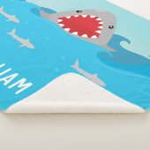 Couverture Sherpa Requin mignon dans l'eau | Baby Boy (3/4)