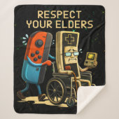 Couverture Sherpa Respect Your Elders Gaming Control Retro Funny (Devant)