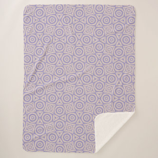 Couverture Sherpa Résumé Géométrique Violet et Crème