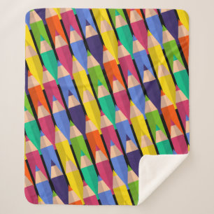 Couverture Sherpa retour à l'école crayons colorés