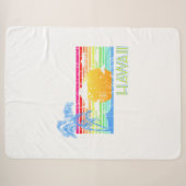Couverture Sherpa Retro Beach Hawaii coucher de soleil (Devant (Horizontal))