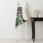 Couverture Sherpa Retro Cactus Design : Texture de tissu sans fil (En situation)