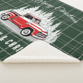 Couverture Sherpa Retro Camion Rouge Merry Noël Sherpa Blanche (3/4)