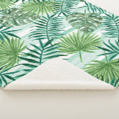 Couverture Sherpa Retro Chic Palm Vert Feuille Aquarelle Art (3/4)