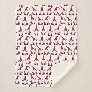 Couverture Sherpa Retro Classic Elf Gnomes Noël