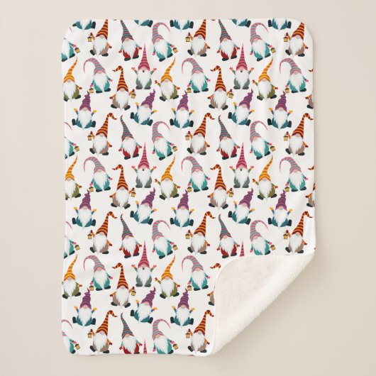 Couverture Sherpa Retro Classic Elf Gnomes Noël (Devant)
