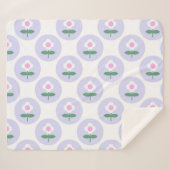 Couverture Sherpa Retro Daisy Purple Ado Anniversaire Fête des mères (Devant (Horizontal))