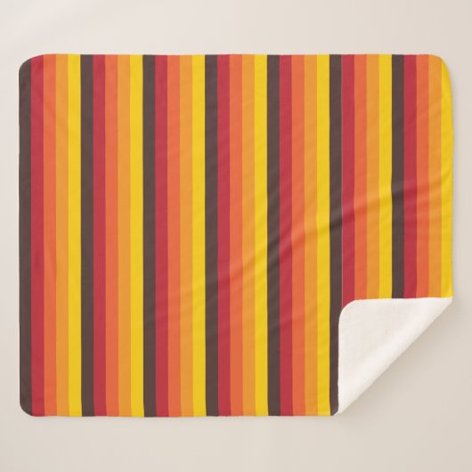 Couverture Sherpa Rétro frais barre les années 70 le rouge de jaune (Devant (Horizontal))