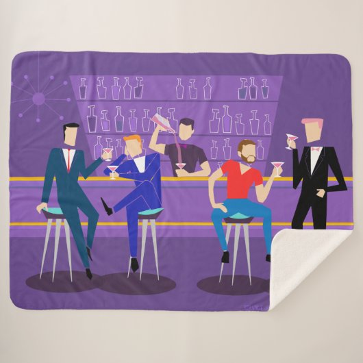 Couverture Sherpa Retro Gay Bar Sherpa Blanche (Devant (Horizontal))