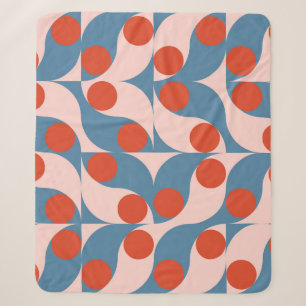 Couverture Sherpa Retro Géométrique : Mosaïque Vintage moderne.