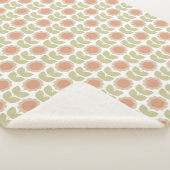 Couverture Sherpa Retro Groovy Summer Flowers Stems (3/4)