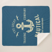 Couverture Sherpa Rétro logo nautique (Devant (Horizontal))