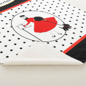 Couverture Sherpa Retro Mid-Century Design Dame avec chien (3/4)