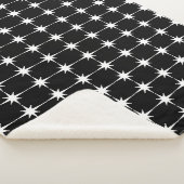 Couverture Sherpa Retro Midsiècle moderne Star Motif noir et blanc (3/4)
