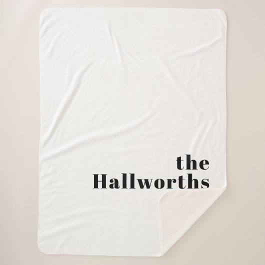 Couverture Sherpa Rétro Moderne Nom minimum ou Modèle d'entreprise (Devant)