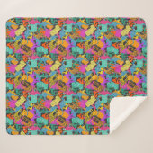 Couverture Sherpa Rétro motif animal de silhouettes (Devant (Horizontal))