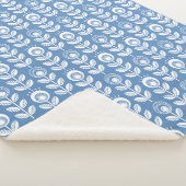 Couverture Sherpa Rétro motif bleu scandinave (3/4)