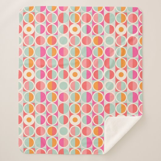 Couverture Sherpa Rétro motif de cercle de roses indien (Devant)