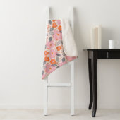 Couverture Sherpa Rétro motif floral mignon (En situation)