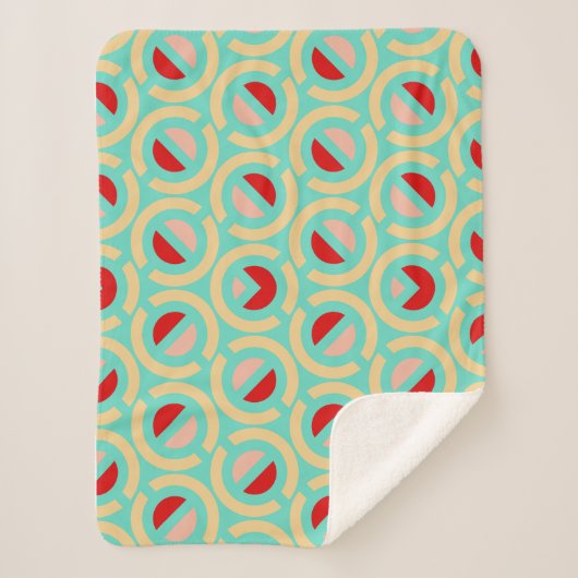 Couverture Sherpa Rétro motif géométrique (Devant)