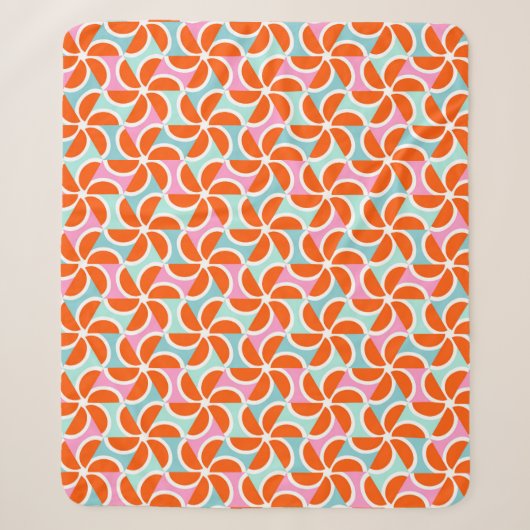Couverture Sherpa Rétro motif orange de cale (Devant)