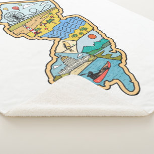 Couverture Sherpa Retro New Jersey Cape May Atlantic City Souvenir