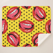 Couverture Sherpa Retro Pop Art : Badges de patchs de dessin (Devant (Horizontal))