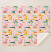 Couverture Sherpa Retro Reindeer Wonderland Motif de vacances (Devant (Horizontal))