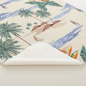 Couverture Sherpa Retro seamless tropical island pattern on light be (3/4)