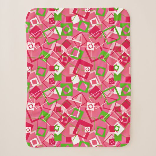 Couverture Sherpa Retro Squares Pattern (Devant)