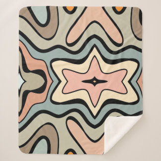 Couverture Sherpa Retro Starburst Abstract Art Throw Blanket