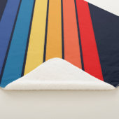 Couverture Sherpa Retro Stripes Lignes élégantes les années 70 80s D (3/4)