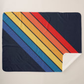 Couverture Sherpa Retro Stripes Lignes élégantes les années 70 80s D (Devant (Horizontal))