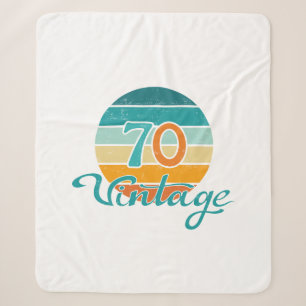 Couverture Sherpa Retro Sunset 70 Vintage en détresse