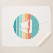 Couverture Sherpa Retro Sunset Effet Perdu + Voilier (Devant (Horizontal))