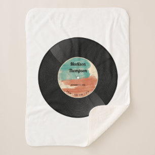 Couverture Sherpa Retro Vinyl Record Musique Baby Birth Record Stati