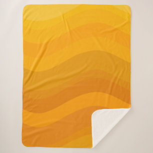 Couverture Sherpa Retro Wavy Motif Tons chauds et chauds