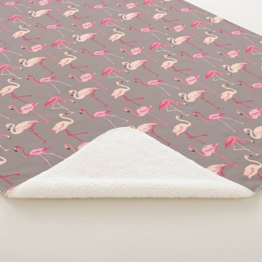 Couverture Sherpa Rétros Flamants roses (3/4)