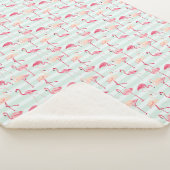 Couverture Sherpa Rétros Flamants roses sur les rayures en bon état (3/4)