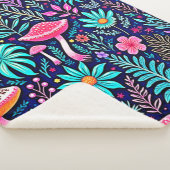 Couverture Sherpa Rêve de forêt de champignons psychédélique néon (3/4)