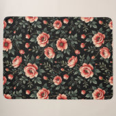 Couverture Sherpa Rêve floral noir (Devant (Horizontal))