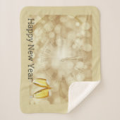 Couverture Sherpa Réveillon du Nouvel An avec lunettes de champagne (Devant)