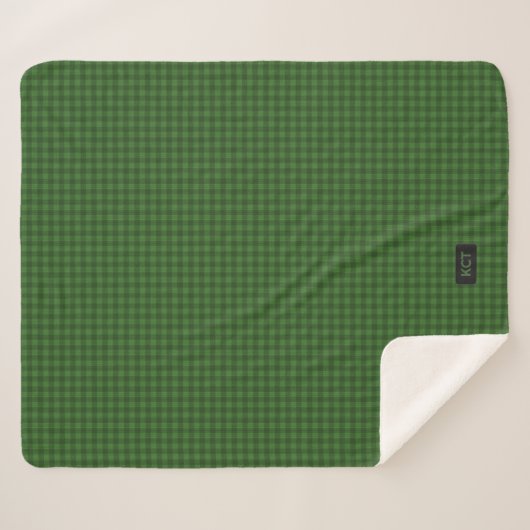 Couverture Sherpa Revêtement vert de la forêt - Ajouter les initiale (Devant (Horizontal))