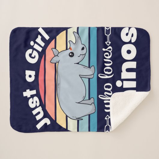 Couverture Sherpa Rhino Blanket Throw Animaux | Idée cadeau mignonne (Devant (Horizontal))