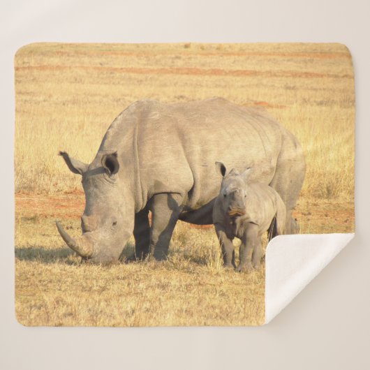 Couverture Sherpa rhinocéros mignons en afrique (Devant (Horizontal))