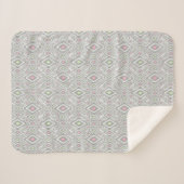 Couverture Sherpa Rhombus gris, vert, rose sur un blanc (Devant (Horizontal))